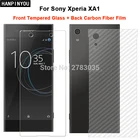 Для Sony Xperia XA1  Dual 1 комплект = мягкая задняя пленка из углеродного волокна + ультратонкое прозрачное закаленное стекло премиум-класса для переднего экрана