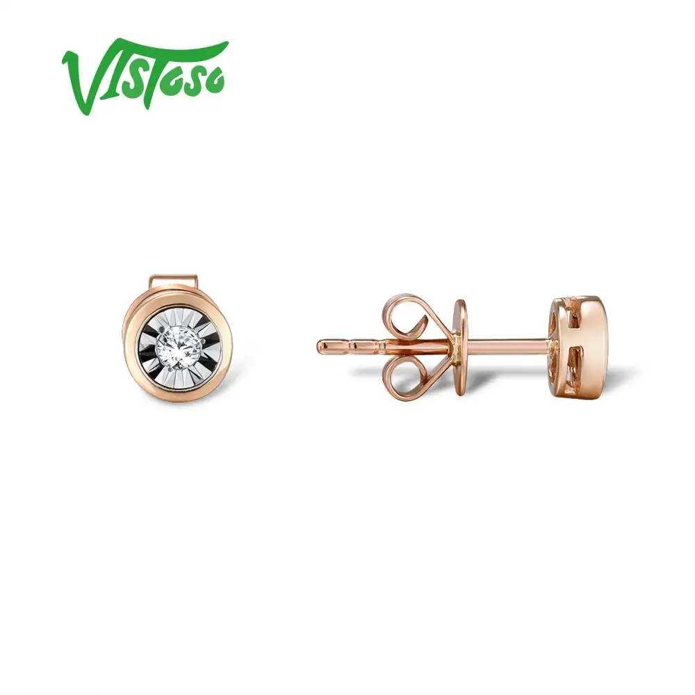 VISTOSO Pure 14K 585 двухцветные золотистые сверкающие иллюзии набор чудо пластинчатых