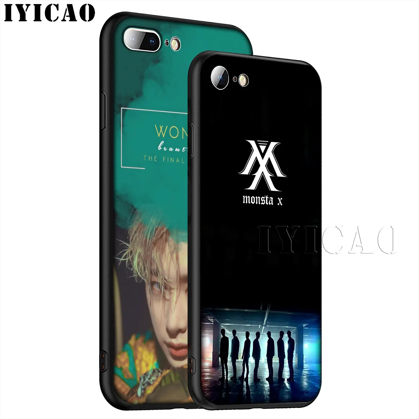 IYICAO Monsta X KPOP Boy Group Best Soft Silicone Phone Case for iPhone XR XS 11 Pro Max 6 6S 7 8 Plus 5 5S SE 10 Black Cover |