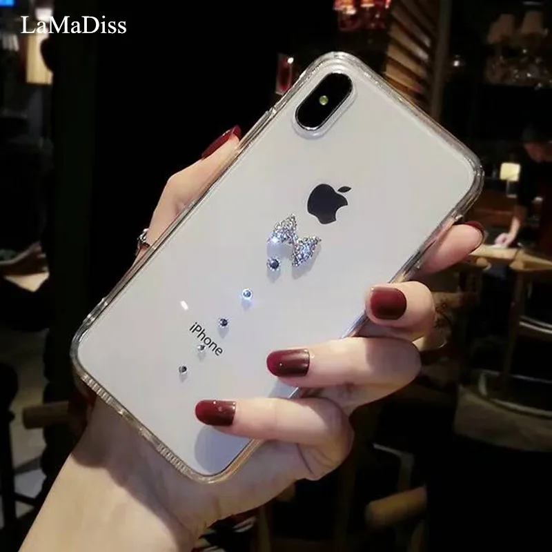 

Luxury Glitter Bling Diamond Rhinestone Crystal Bow-knot Cover Case For iphone 11 12 13 pro max X XS MAX XR 5S 6S 7 8 Plus Case