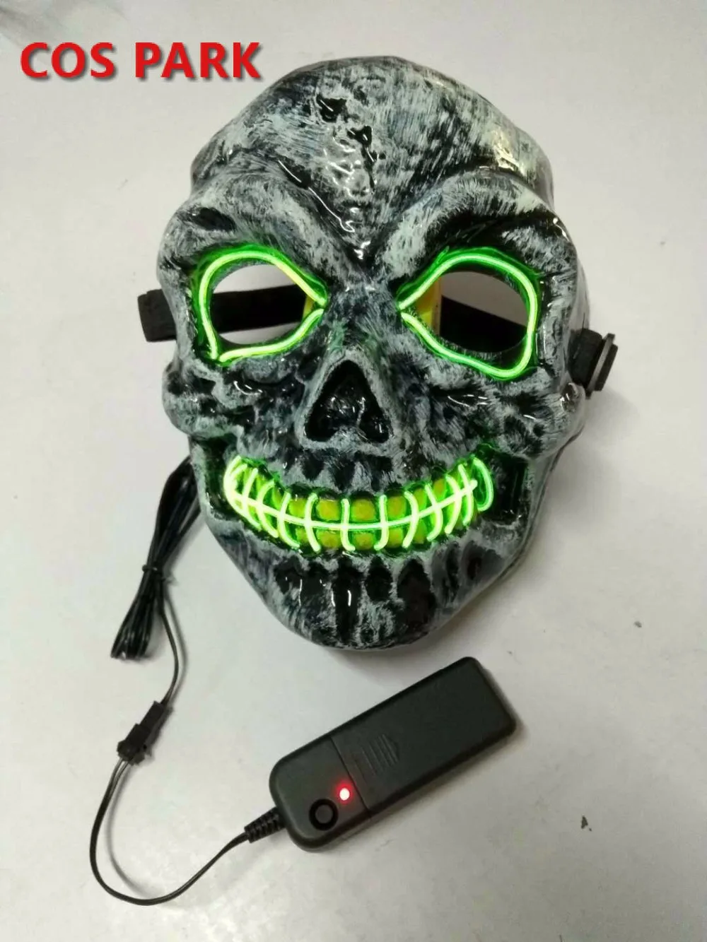 Halloween Mask EL Wire LED Scary for Festival Parties Costume Fakes Masquerades Light up V | Тематическая одежда и