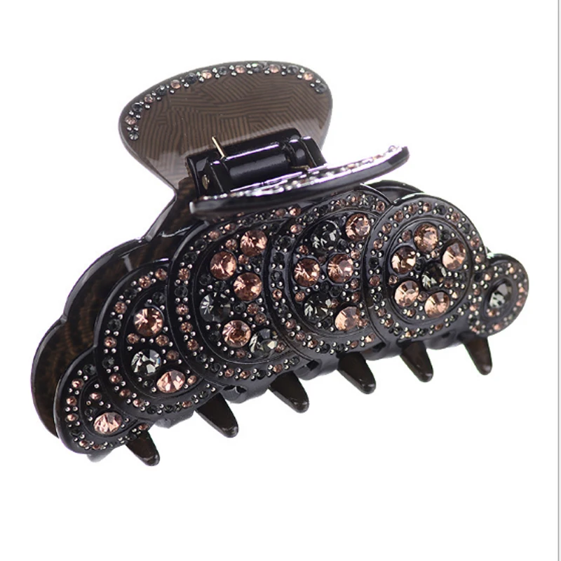 Полный горный хрусталь волосы когти ацетат Большой краб для длинных волос коготь