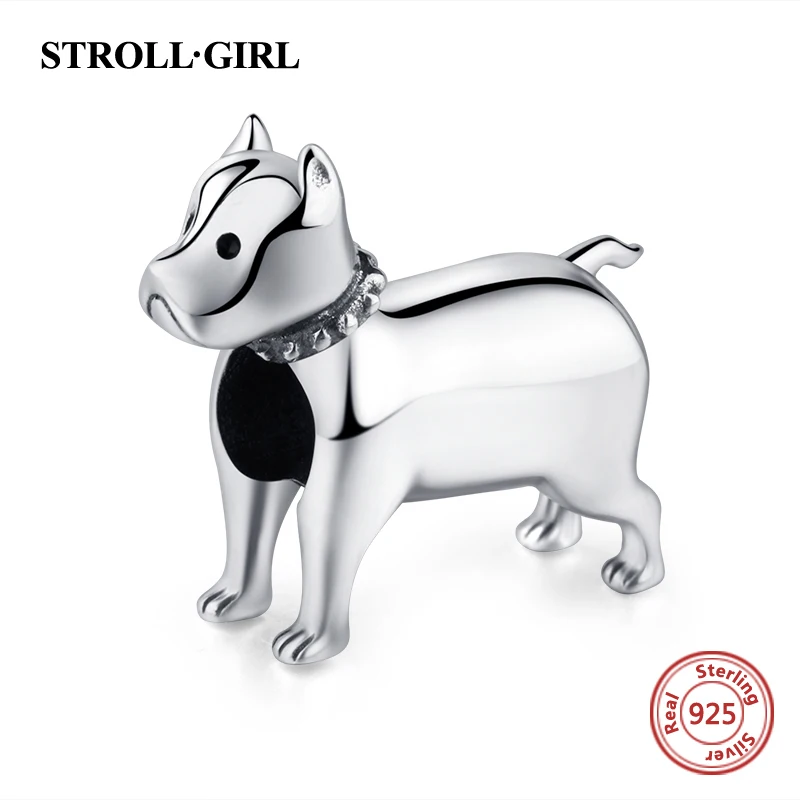 

100% 925 silver authentic beads diy craft dog charms animal collection fit European bracelet jewelry for Women gift