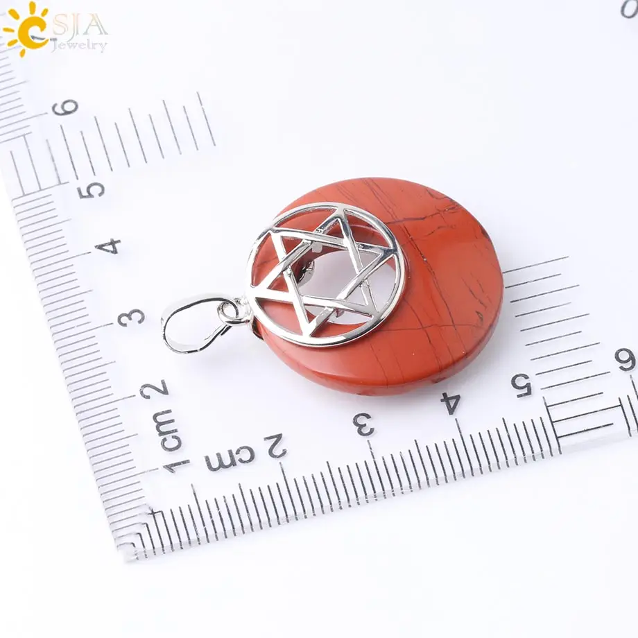 Подвеска CSJA Reiki из натурального камня белая розовая Кварцевая фиолетовая с