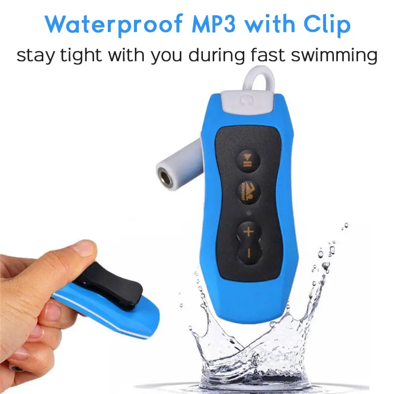 MP3 плеер 4 Гб IPX8 водонепроницаемый плавательный MP3 для летнего дайвинга Спорт на открытом воздухе FM Музыкальный радиоплеер с наушниками