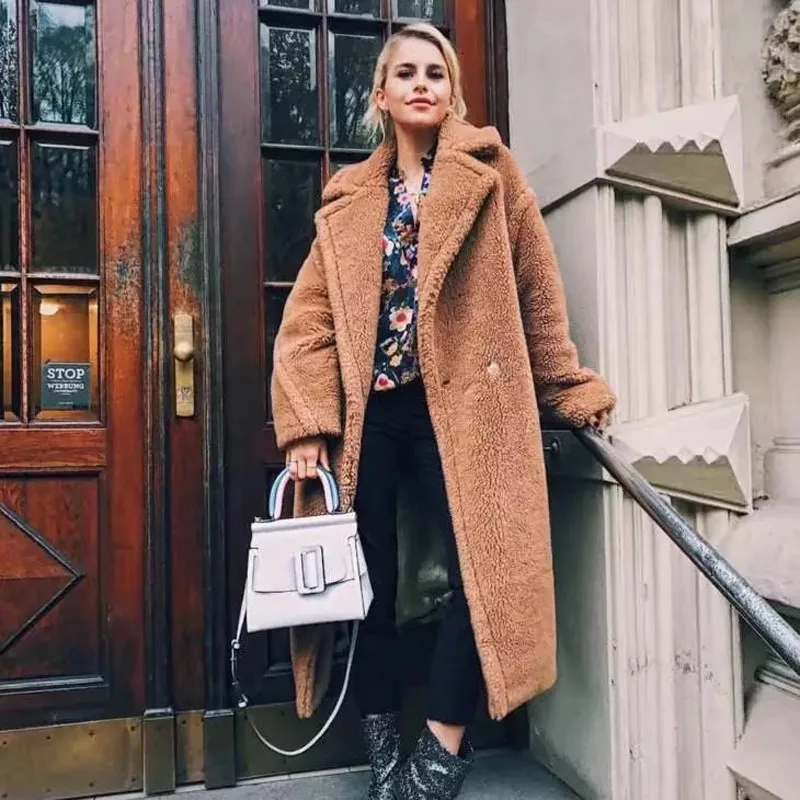2018 искусственный мех ягненка Шерстяные пиджаки Для женщин толстый теплый