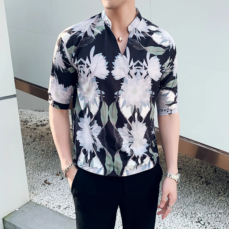 Хлопковые мужские Гавайские рубашки пуловер повседневные Camisa Masculina пляжные с