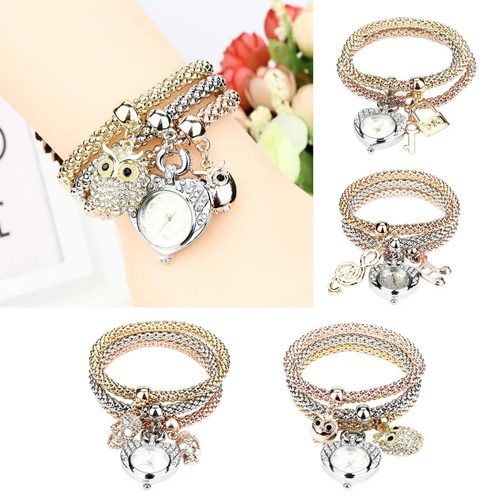 Модные женские часы-браслет в форме сердца кварцевые часы наручные подарок