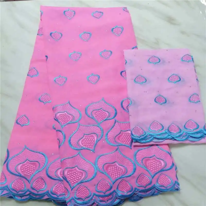 

Cotton Lace Blue Color African Swiss Cotton Lace Set in 2pcs Set Cotton Lace Swiss Fabric for Lady Dressing Party