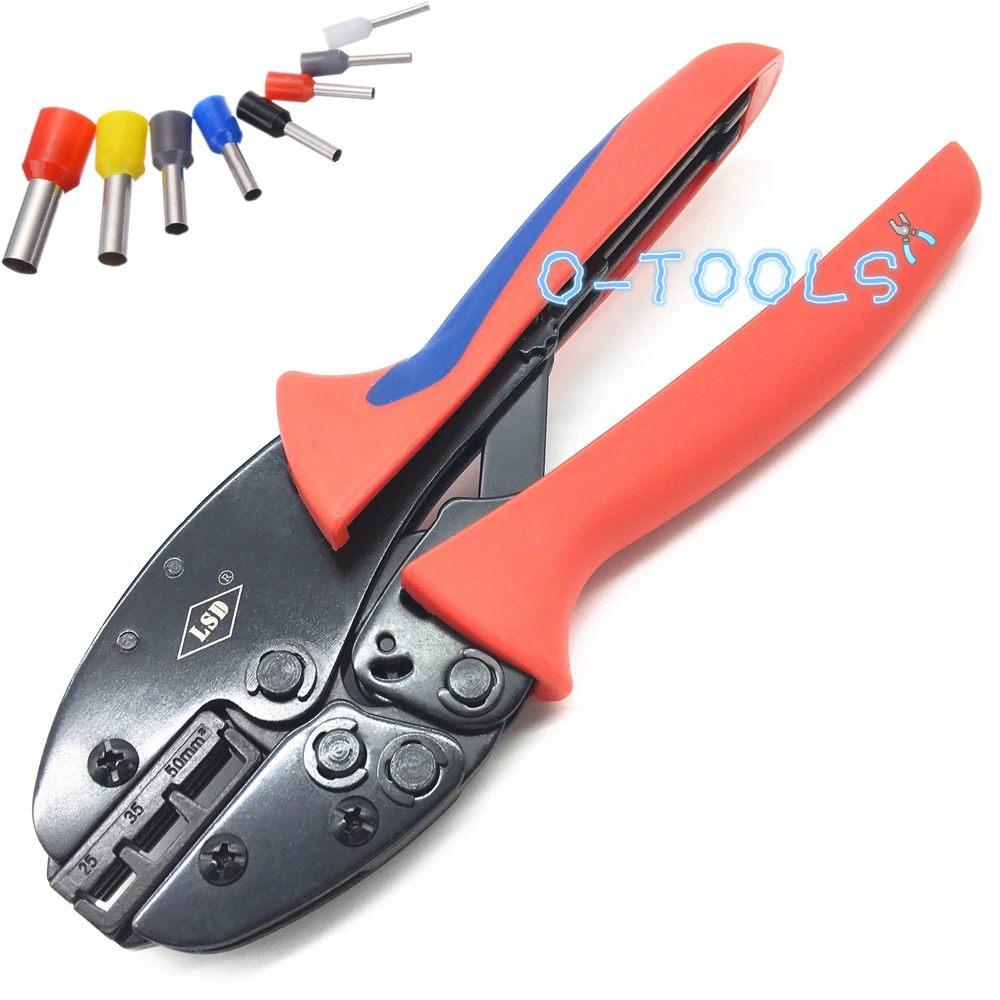 

Bootlace copper ferrules crimper crimping tool for 4-1AWG insulated cord pin end sleeve connectors S-2550GF multi plier