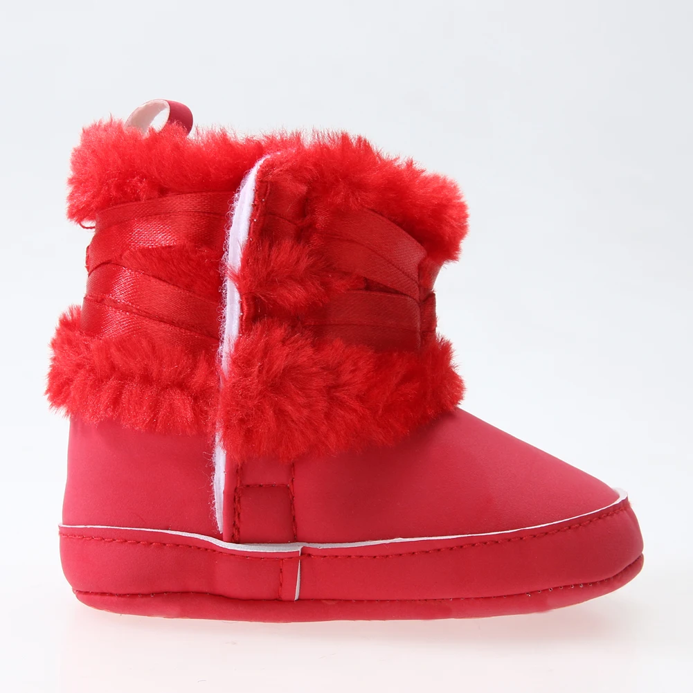 Теплая зимняя обувь для новорожденных девочек от 0 до 18 месяцев зимние сапоги