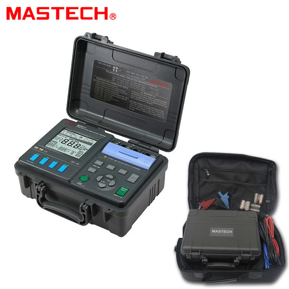 Цифровой тестер изоляции высокого напряжения MASTECH MS5215 Мегаомметр 250 В ~ 5 кВ 3 мА
