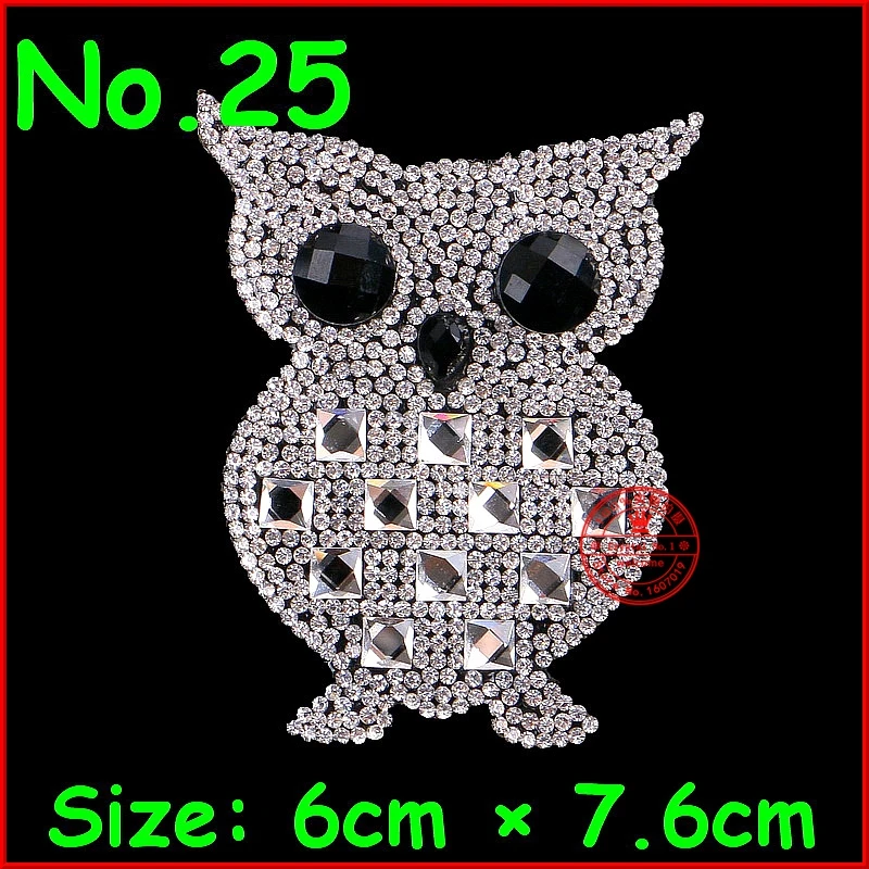 1 шт. нашивки в виде совы мотивы горячей фиксации со стразами термоклейкие