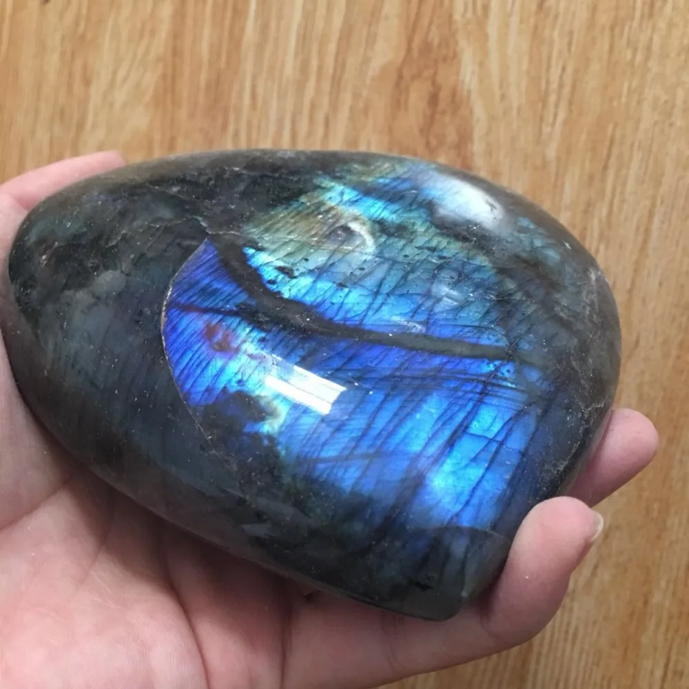 800-900g Big Size Natural Gemstone Rainbow Flash Dark Blue Labradorite Heart-shaped Mineral Stone Crystal Heart Healing | Дом и сад
