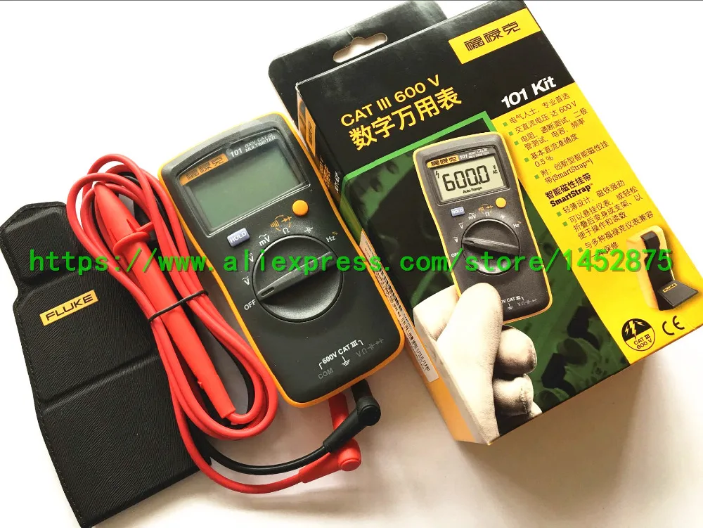 Мягкий чехол с пальмовым цифровым мультиметром FLUKE 101 Kit + KCH12 мягкий магнитным
