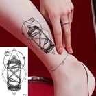 VANKIRS сексуальные песочные часы на лодыжку черные геометрические татуировки Временные женские татуировки на руку запястье мужские водонепроницаемые поддельные татуировки паста для тела