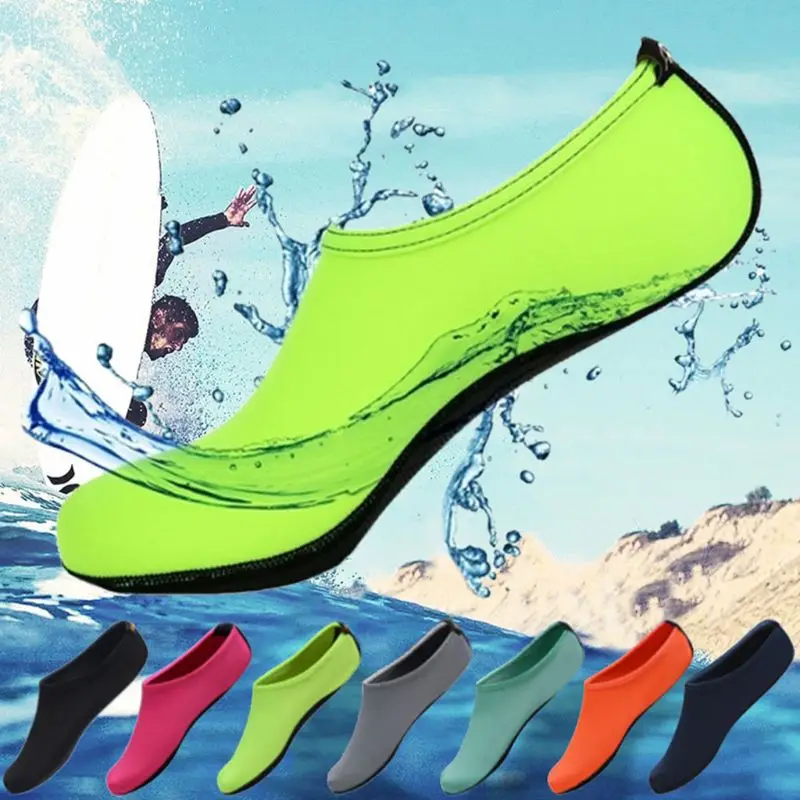 

Adult Couples Beach Diving Snorkeling Aqua Socks Bright Solid Color Pool Swimming Quick-Dry Barefoot Surfing Slip-On Water Shoes