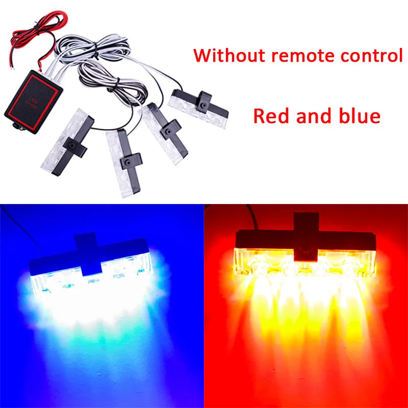 WARNING001-4LED-RNB RXZ мигалка полицейский светильник стробоскоп предупреждающий светильник 4x4/led 4 в 1 автомобиль Грузовик аварийный день бег вспышка светодиодный стробоскоп светильник - Цвет: WARNING001-4LED-RNB