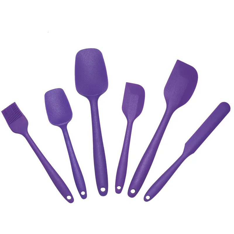 Purple 6pcs 6 шт./компл. розовые силиконовые формы для выпечки инструменты для вышивки, шпатель масляная кисточка для Кухонные принадлежности Кухня ПОСУДА Формы для выпечки - Цвет: Purple 6pcs
