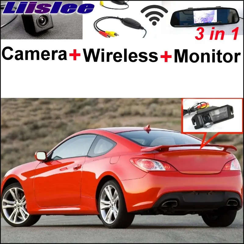 Liislee 3 in1 Special Rear View Camera Wireless Receiver + Mirror Monitor Easy Back Parking System For Hyundai Genesis 2008~2013 |