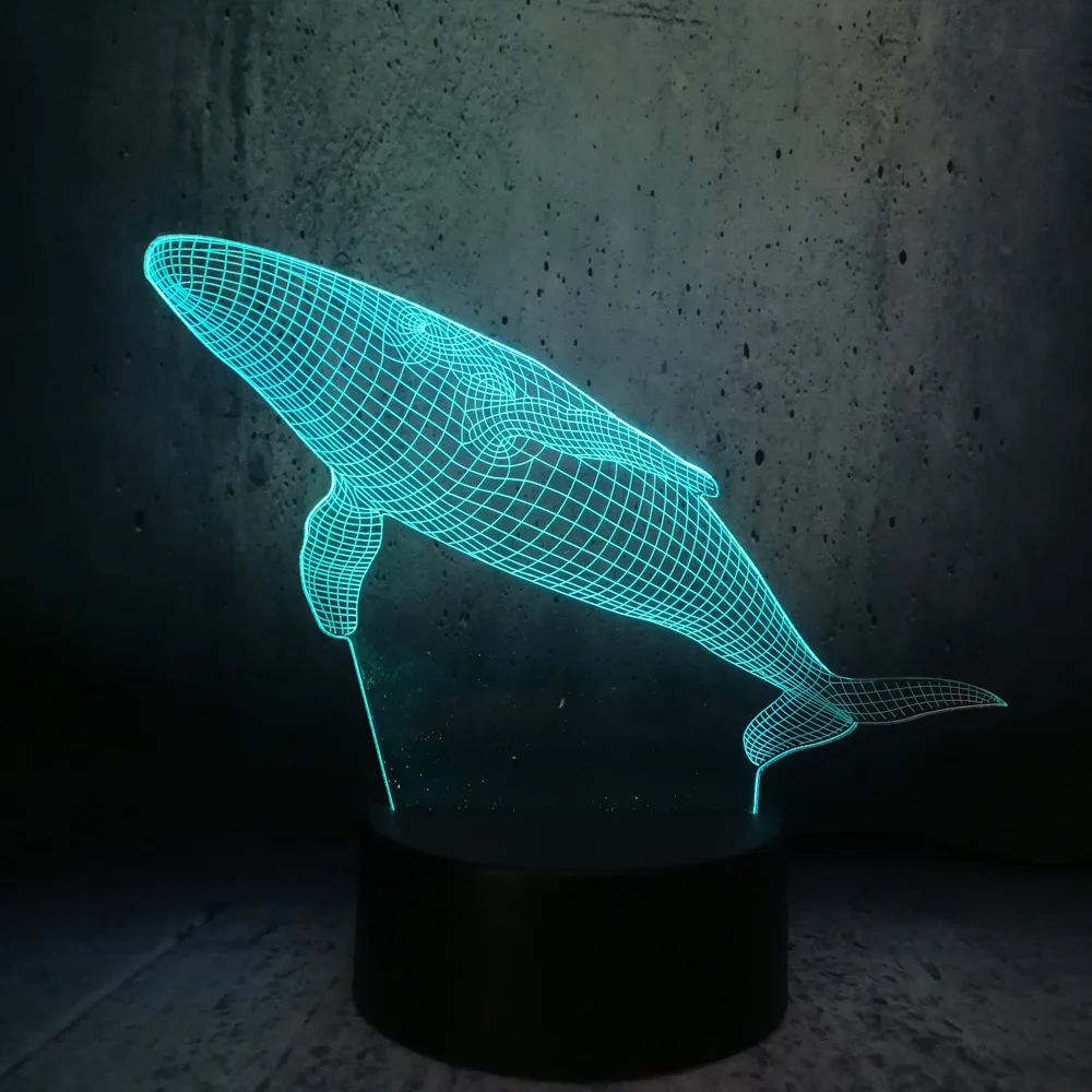 Новый детский день 3D светодиодная USB лампа Подводный мир Рыбы КИТ Cetacea визуальные