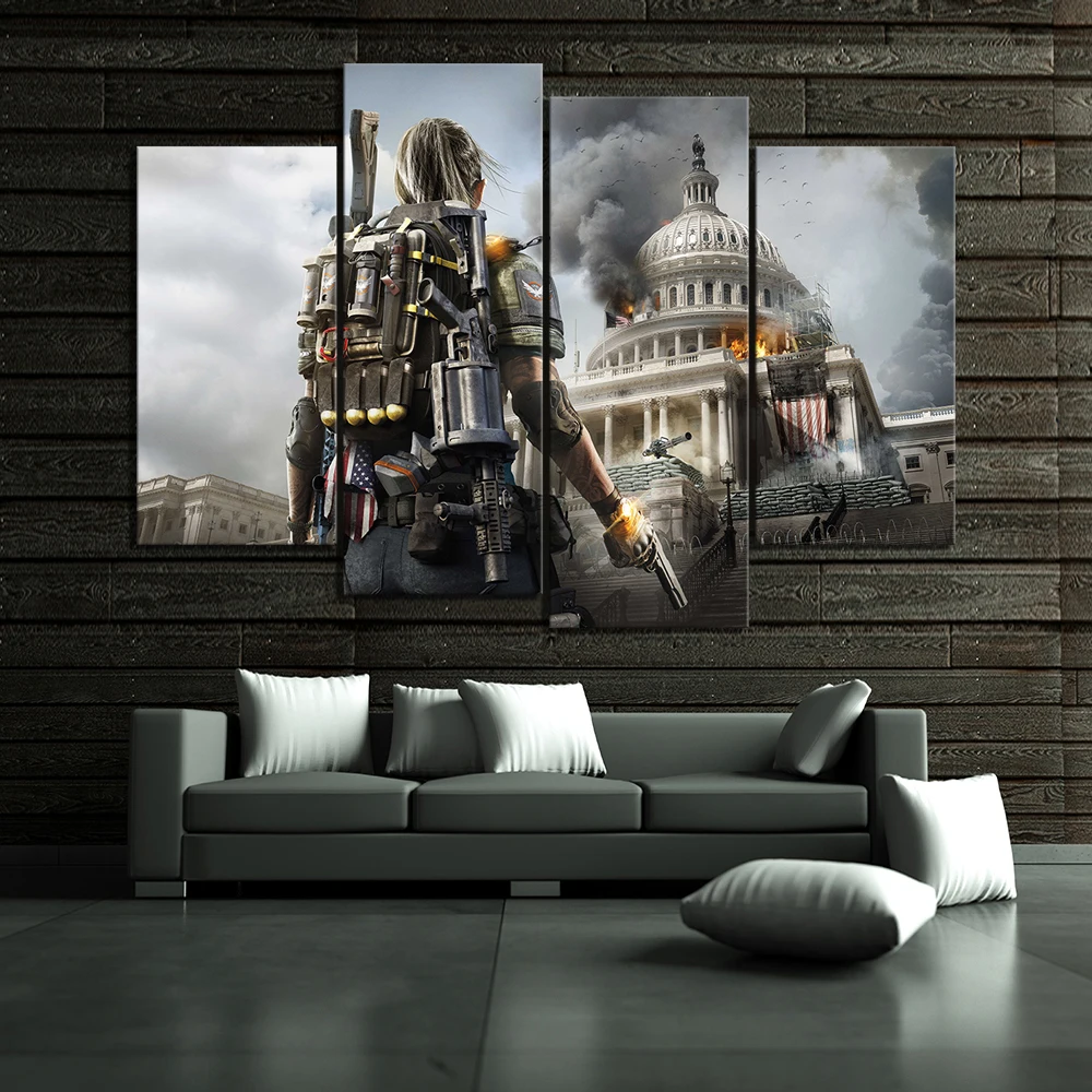 Домашний декор настенные картины с игрой Tom Clancy's The Division 2 4 предмета постер