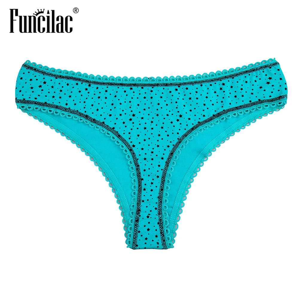 FUNCILAC Нижнее белье женские маленькие звезды g стринги в горошек хлопок
