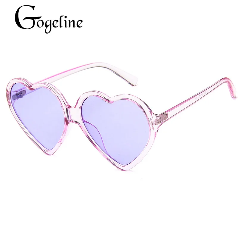 Purple Женские солнцезащитные очки Love Heart, модные милые сексуальные ретро очки кошачий глаз, винтажные недорогие солнцезащитные очки, красные, фиолетовые, чайные, UV400 линзы для женщин - Цвет линз: Purple