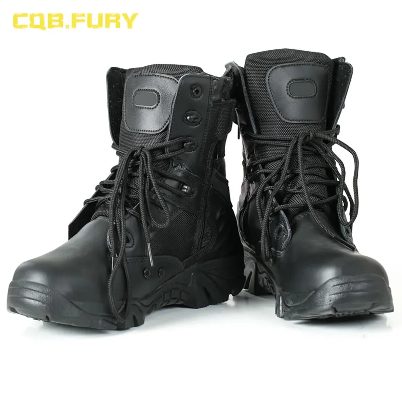 Мужские военные ботинки CQB.FURY из спилка, черные боевые дышащие армейские ботинки на молнии, однотонные кожаные ботинки до щиколотки, в налич... (art.: 7a8b0cd75) - 7a8b0cd75