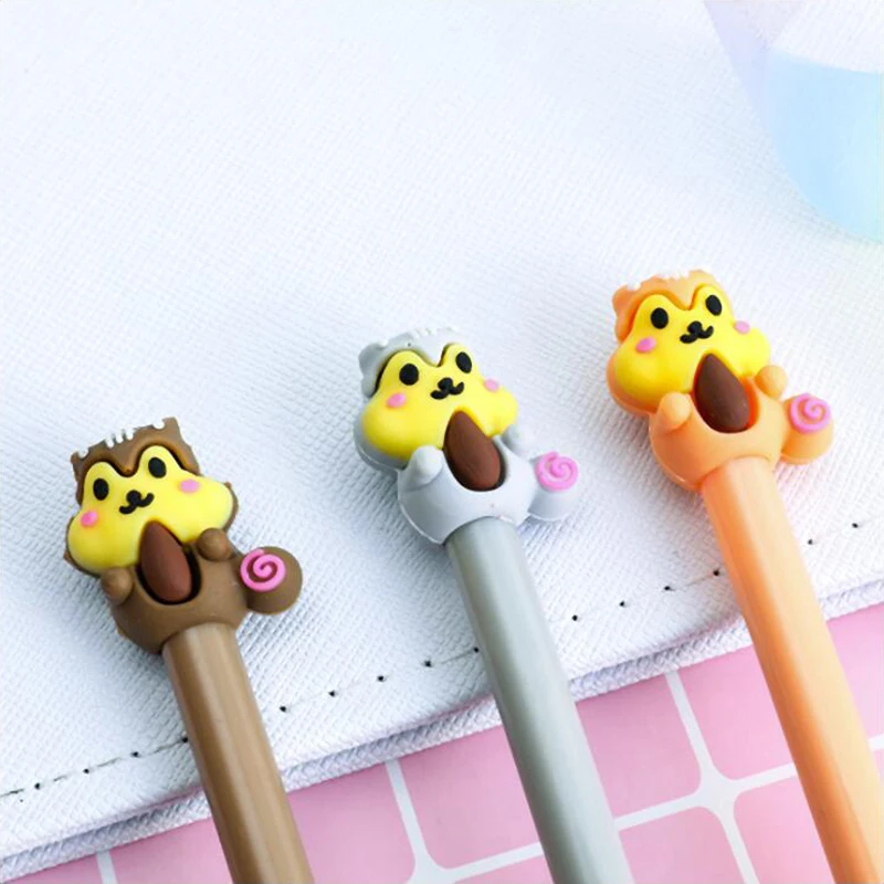 3 шт мультфильм белка гелевая ручка DIY офисные Канцелярские и школьные принадлежности гладкая ручка с черными чернилами 0,5 мм
