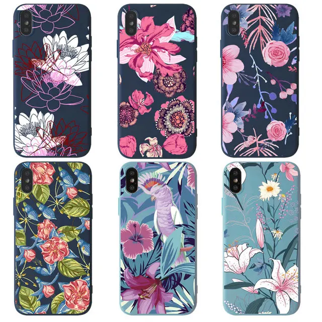 Мягкий силиконовый чехол с цветочным узором для Iphone 7 6s 6 6plus 8 8plus XS MAX цветочный