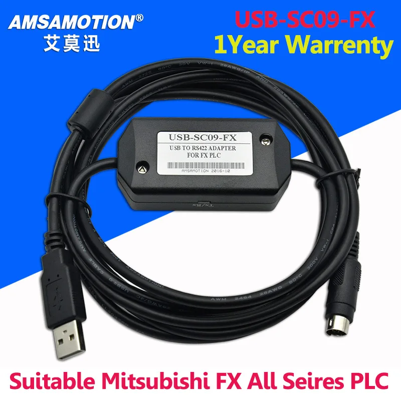 USB SC09 FX адаптер подходит для Mitsubishi серии FX PLC USB-SC09-FX Кабель для программирования - Цвет: 1st generation Black