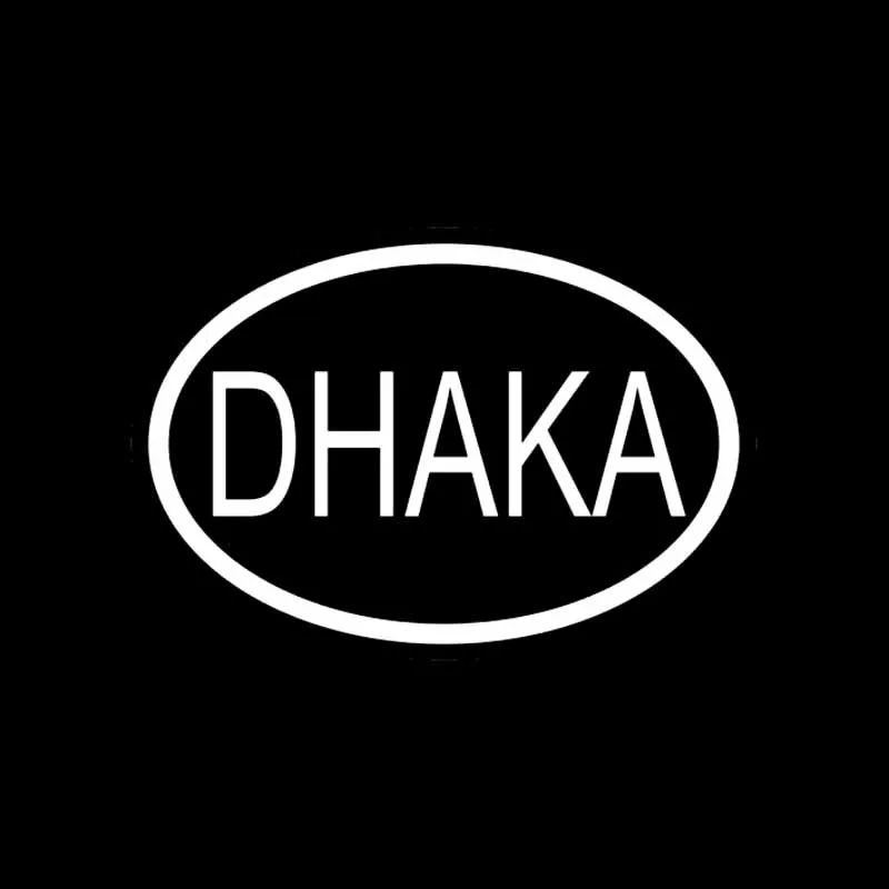 YJZT 14 см * 9 5 DHAKA город страна код овальные автомобильные наклейки виниловые черный
