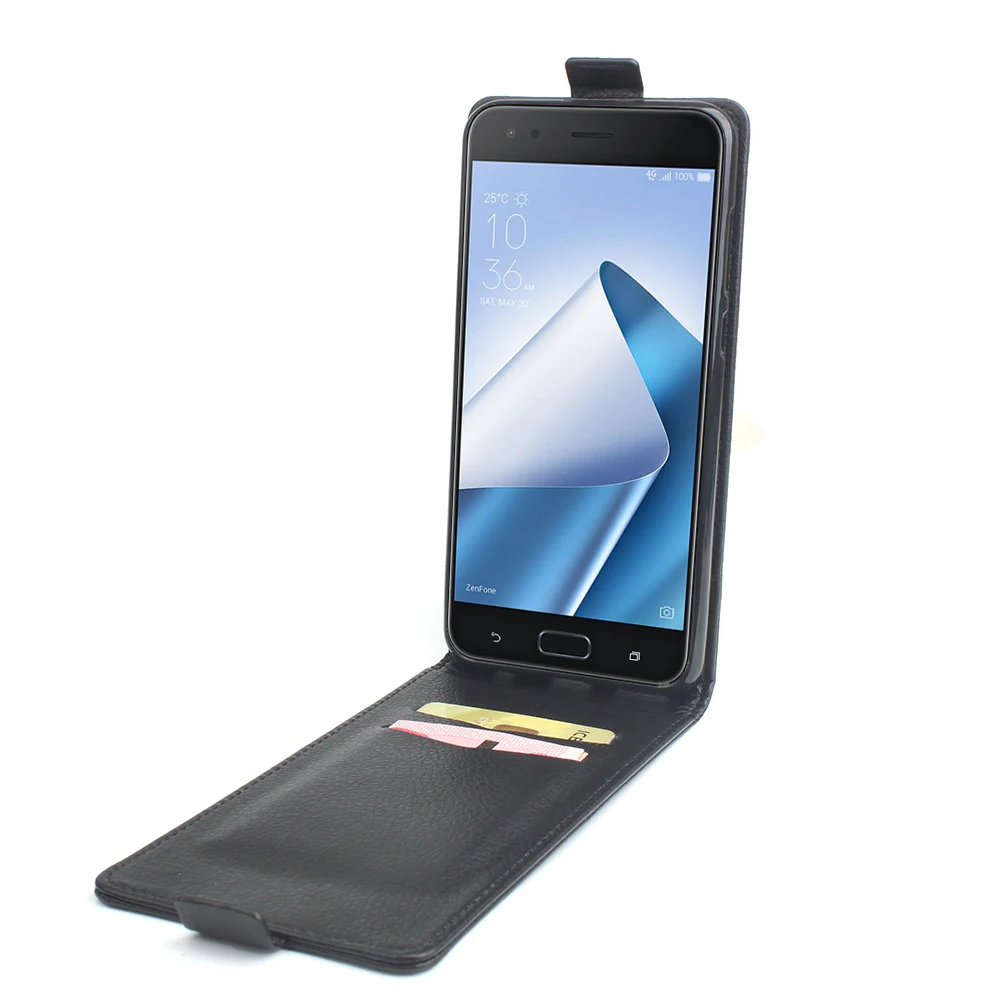 Флип-Капа для coque Asus Zenfone 4 ZE554KL чехол из искусственной кожи вертикальная сумка