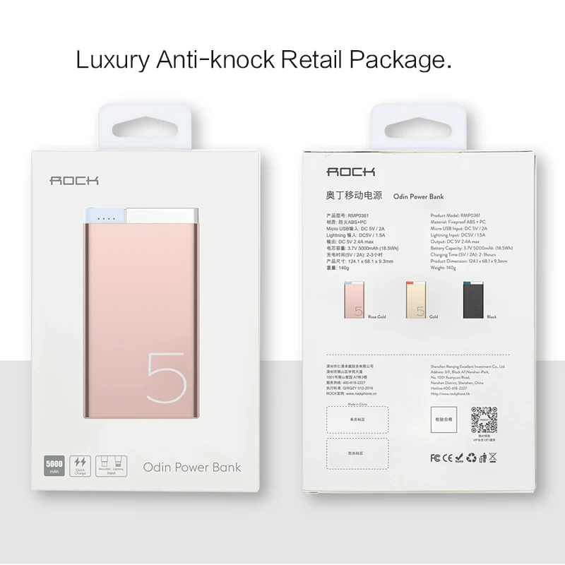 ROCK 10000 мАч power Bank Мобильный телефон 20000 Внешний аккумулятор зарядное устройство