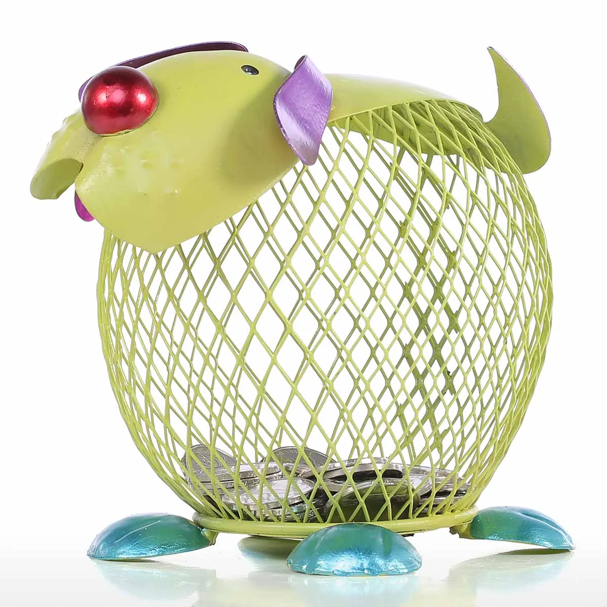 Зеленая копилка для щенков металлическое ремесло практичное домашний декор