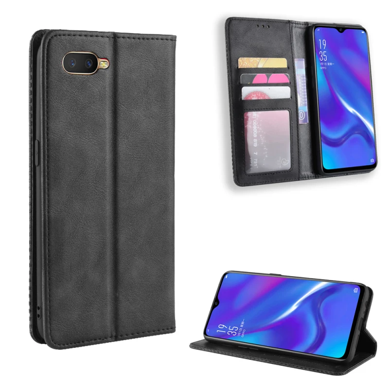 Для OPPO K1 (RX17Neo R15X) чехол с магнитной кожаной откидной подставкой для телефона