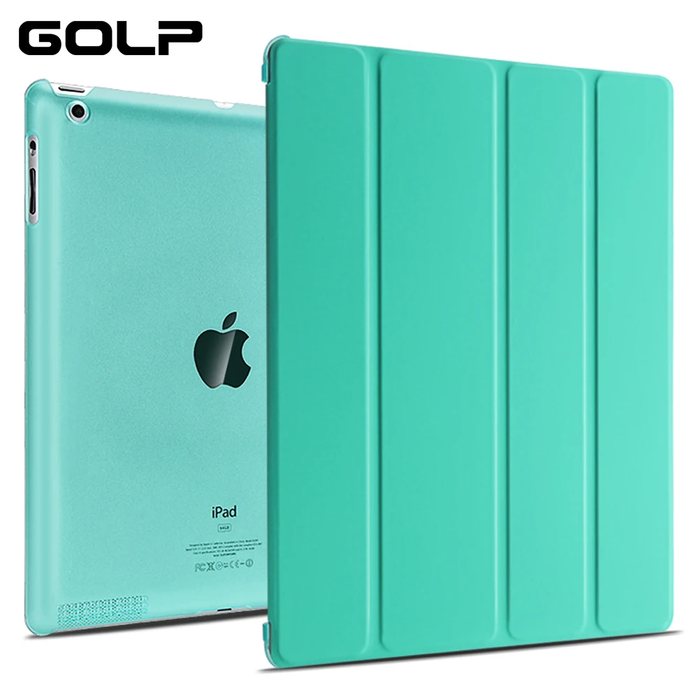 Чехол для iPad 4 3 2 ударопрочный прозрачный чехол GOLP из искусственной кожи с