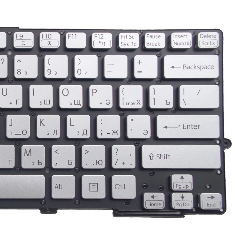 Русская RU Клавиатура для ноутбука Sony VAIO SVE-13 SVE13 SVS-13 SVS13 серебряный цвет |