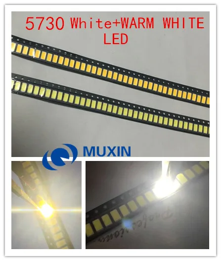 10000 шт./лот 5730 LED white5000 + теплый белый 5000 0 5 W 50 55lm 6500K свет SMD 5630 Светодиодные лампы (3 2 v