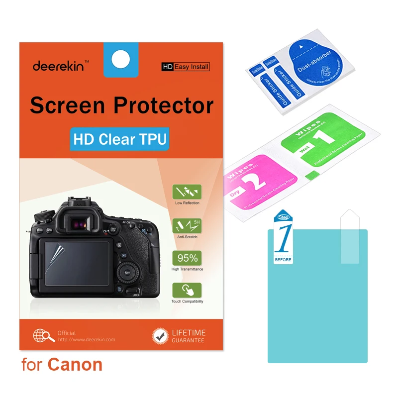 

Deerekin HD Soft TPU Screen Protector for Canon EOS M3 M5 M6 M10 M50 M100 M200 100D 200D 250D Rebel SL1 SL2 SL3