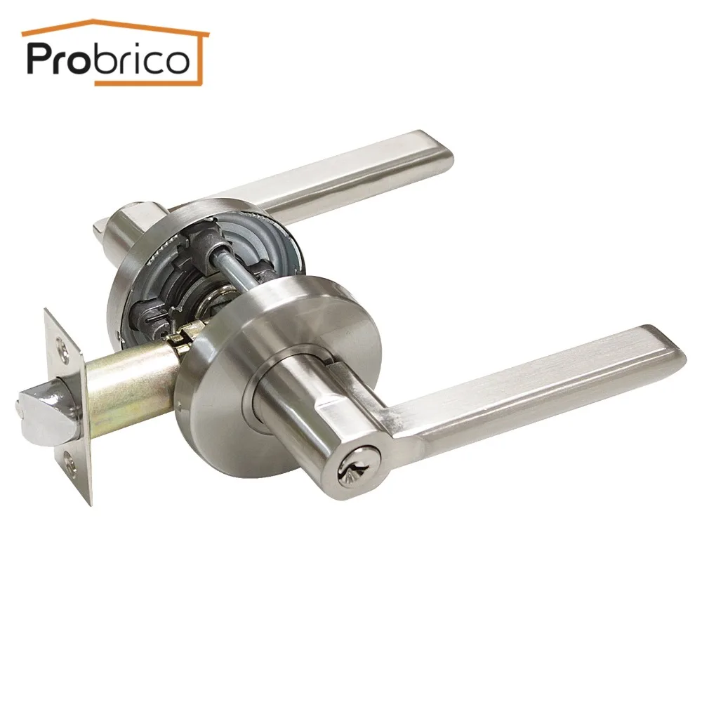 Probrico дверные ручки замок для межкомнатных дверей матовый никелевый ключ