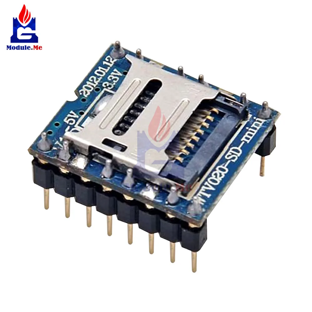 U диск аудио воспроизведение Micro SD карта MP3 звук мини модуль для PIC Arduino WTV020 16P|sound
