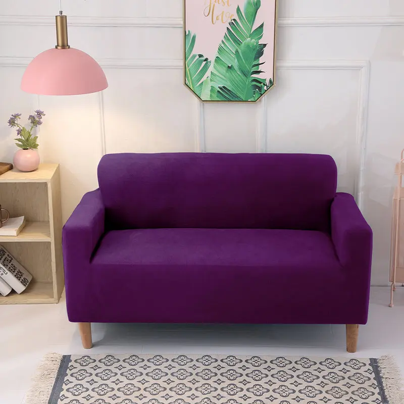 Color 2 Однотонное Детское пальто из толстого плюша диванных чехлов полное покрытие чехол полиэстер стрейч диван Полотенца подушки осень-зима 1/2/3/4-seater - Цвет: Color 2