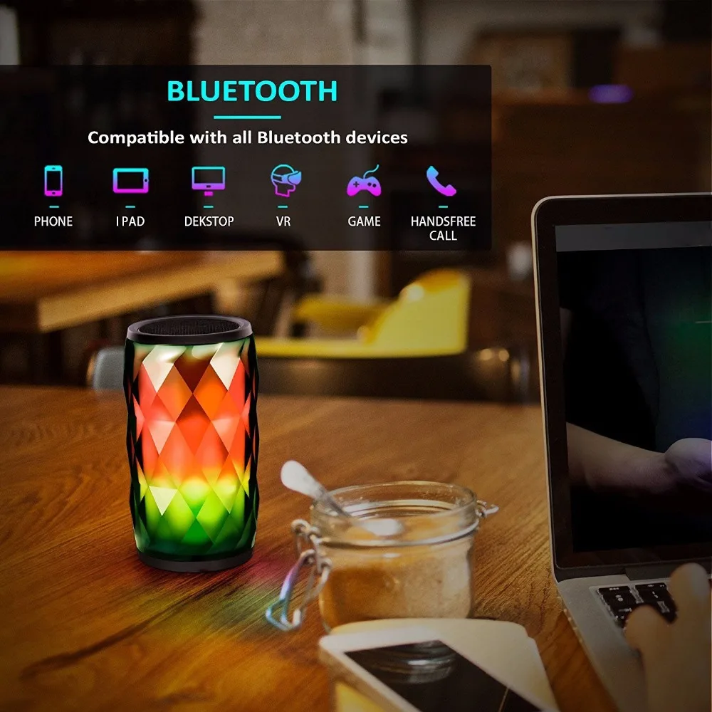 Bluetooth динамик s светодио дный беспроводной светодиодный сенсорный контроль
