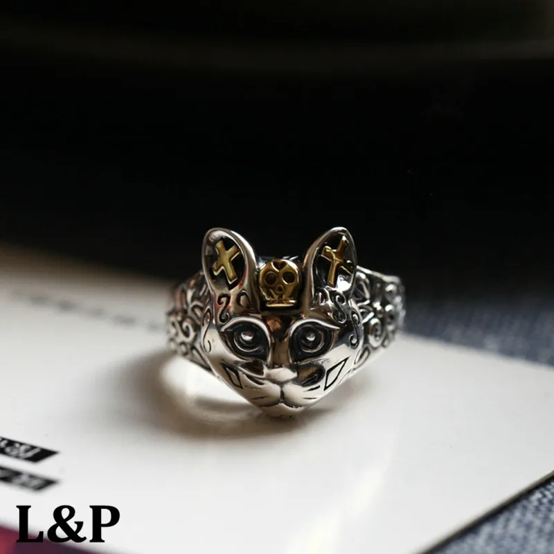 

Мужское и женское кольцо из тайского серебра, в стиле панк, из стерлингового серебра 925 пробы