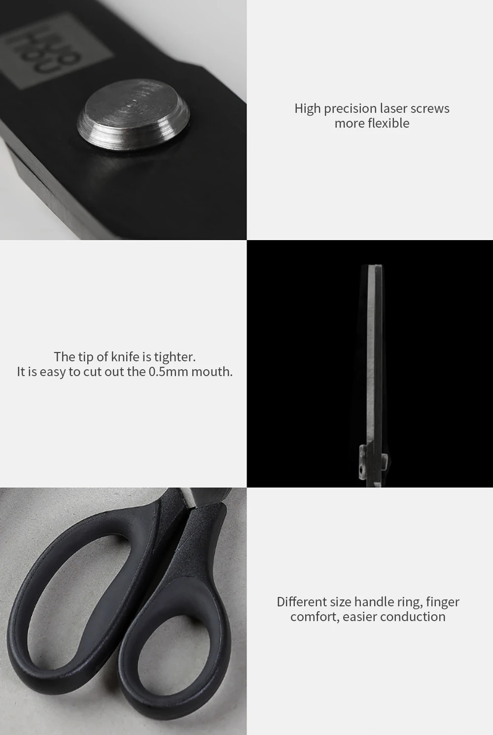 Xiaomi 2 шт титановые ножницы черные острые наборы швейных ниток Антикоррозийные обрезки ножницы листья триммер Нескользящие инструменты комплект