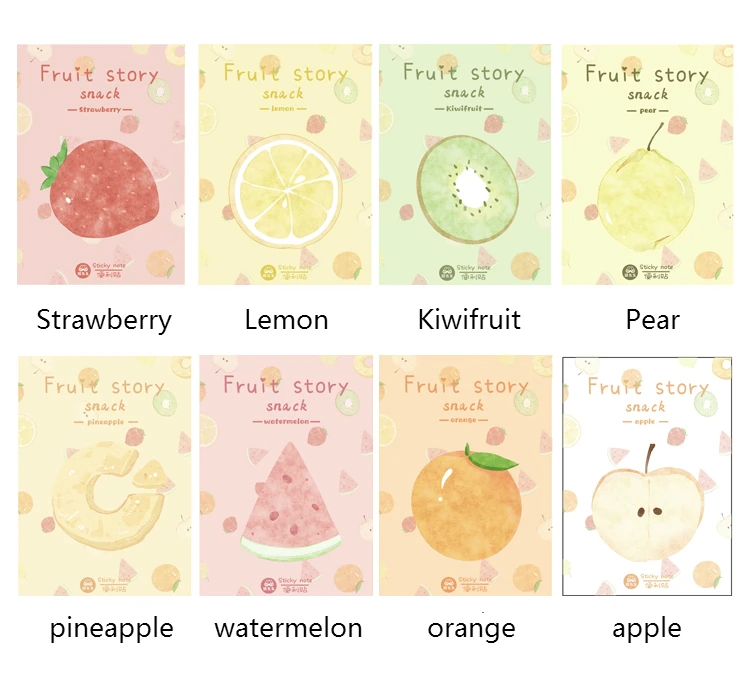Mr paper, 30 шт./лот, 6 видов конструкций, Kawaii, вкусные фрукты, блокноты для заметок, липкие заметки, блокнот, дневник, креативный, самоклеющиеся блокноты для заметок