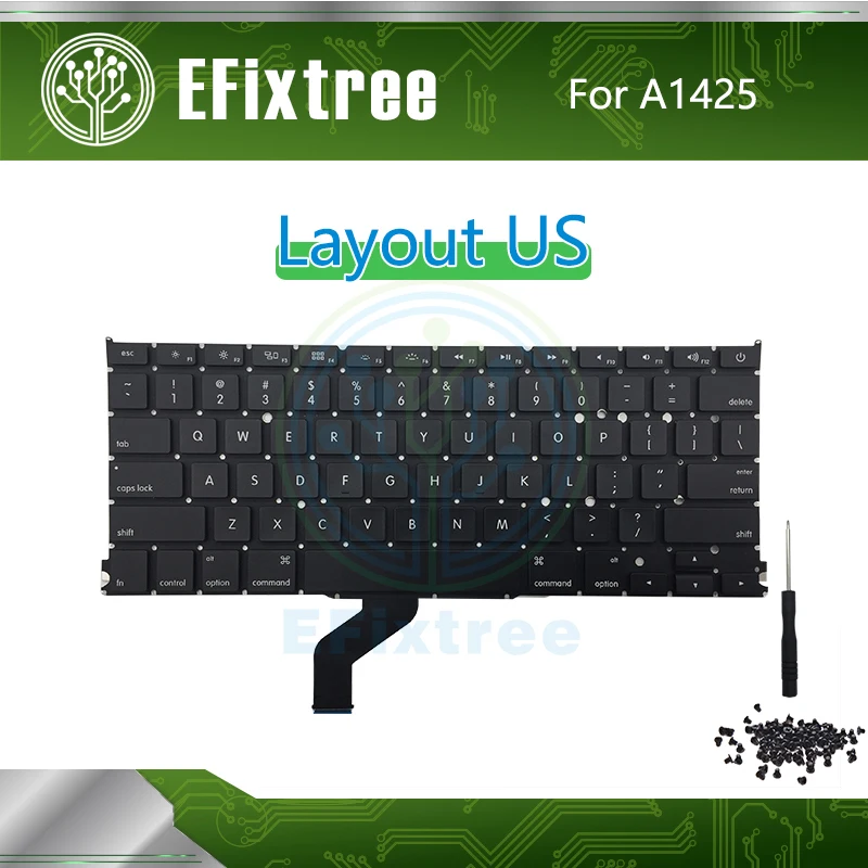

US Laptop Keyboard For Macbook Pro Retina 13" A1425 English Keyboard With Screwdriver EMC 2557 EMC 2672 Late 2012 Early 2013
