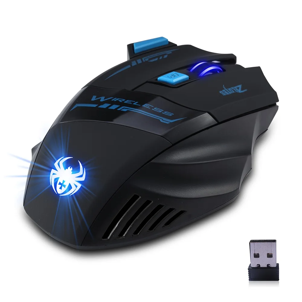 Беспроводная светодиодный ческая игровая мышь ZELOTES F14 2 4 ГГц 2400 DPI 7 кнопок |
